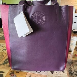 Designer Chic Purple and Pink Leather Tote